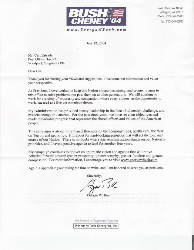 bush's Reply
